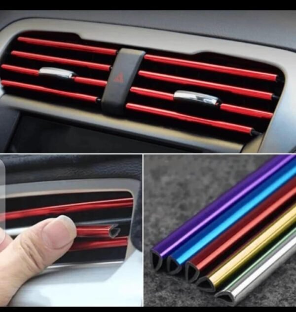 Car air-conditioning grill moulding for decorating ,Car AC Decor Strip Only Red colour - Image 3