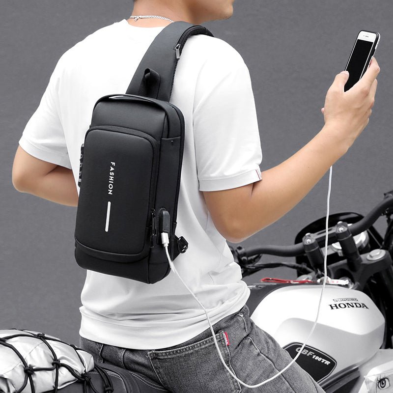 Men Anti Theft Chest Bag Shoulder USB Charging Crossbody Package School Short Trip Messengers Gym Men's Sling Sports - Image 5
