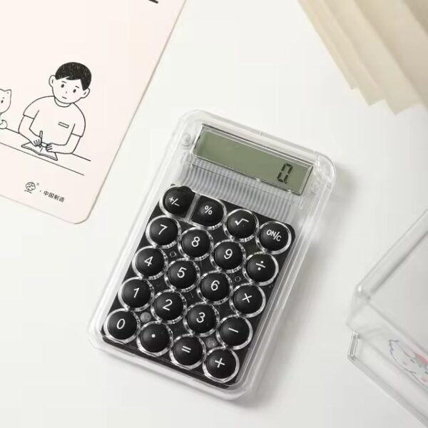 Student Calculator LCD Display Large Screen Siicone Buttons 8-digit Handheld Study Electronic Calculator School Supplies(random color) - Image 5
