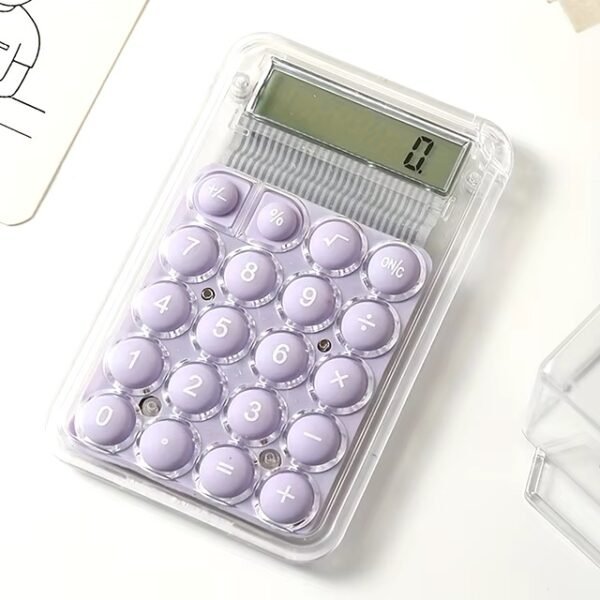 Student Calculator LCD Display Large Screen Siicone Buttons 8-digit Handheld Study Electronic Calculator School Supplies(random color) - Image 6