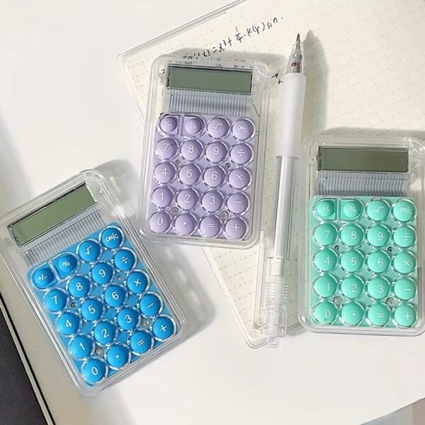 Student Calculator LCD Display Large Screen Siicone Buttons 8-digit Handheld Study Electronic Calculator School Supplies(random color) - Image 8
