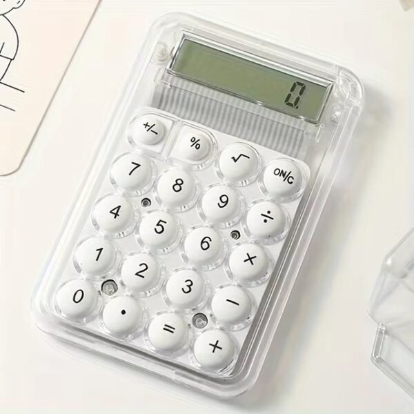 Student Calculator LCD Display Large Screen Siicone Buttons 8-digit Handheld Study Electronic Calculator School Supplies(random color) - Image 3