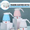 Fast Water Boiling 600 ml Portable Kettle Travel Kettle Foods Boils Quickly Silicone Small Collapsible Foldable Electric Sports Bottle ( Random Color )