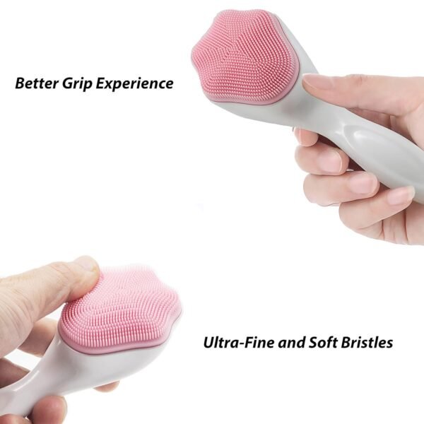1 pcs Silicone Face Scrubber Exfoliating Brush, Manual Handheld Massager, Facial Cleansing and Blackhead Scrubber, Soft Bristles for Face Skincare (Random Color) - Image 4
