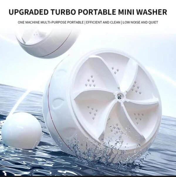 Portable USB Travel Turbo Mini Washer | Ultrasonic Rotating Turbine Washing Machine for Socks Underwear Dishes Clothes - Image 3
