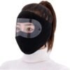 Windproof Anti Dust Full Face Masks Cycling Ski Breathable Masks Eye HD Anti Fog Goggles Hood Cover Winter Warm Hat Caps - Windproof Anti Dust Full Face Masks ( 01 Pair ) Knee Warmer Woolen Knee Cap ( Random Color )