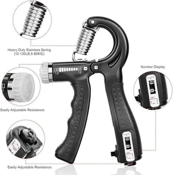 Hand Grip Strengthener Adjustable Resistance Wrist Strengthener Forearm Gripper Hand Workout Strength Trainer with counter (Random colour)