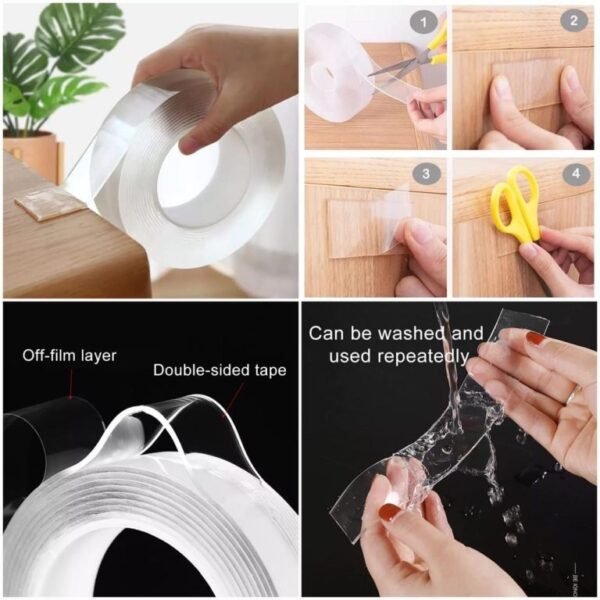 Nano Tape Double Side Tape | washable Reusable Tape|size 3 meter
