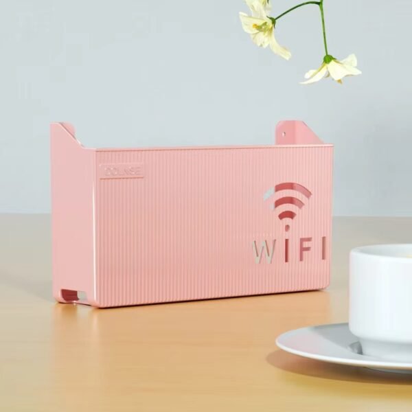 WiFi Router Shelf & Cable Organizer – Wall-Mount ABS Plastic Storage Box for Routers, Power Strips & Cables (Random Colors) - Image 6