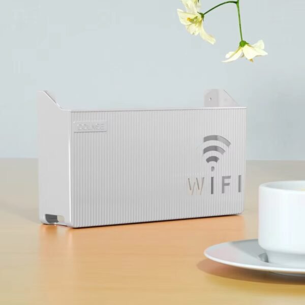 WiFi Router Shelf & Cable Organizer – Wall-Mount ABS Plastic Storage Box for Routers, Power Strips & Cables (Random Colors) - Image 9