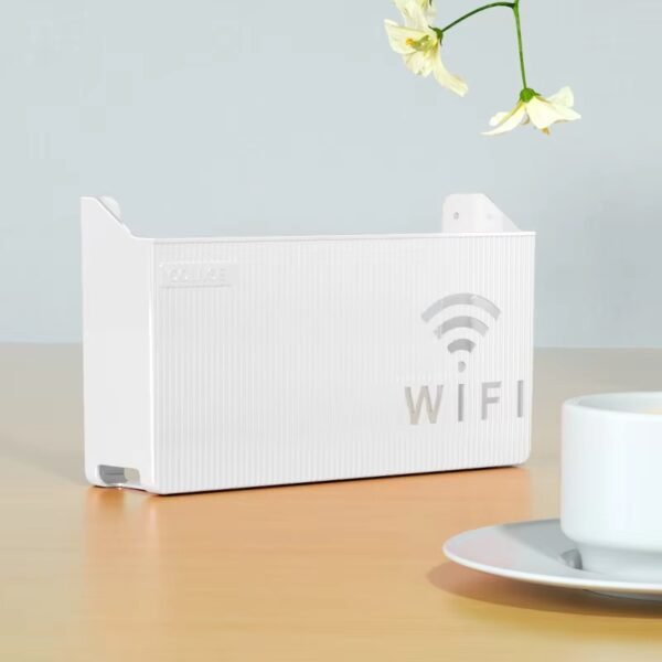 WiFi Router Shelf & Cable Organizer – Wall-Mount ABS Plastic Storage Box for Routers, Power Strips & Cables (Random Colors) - Image 7