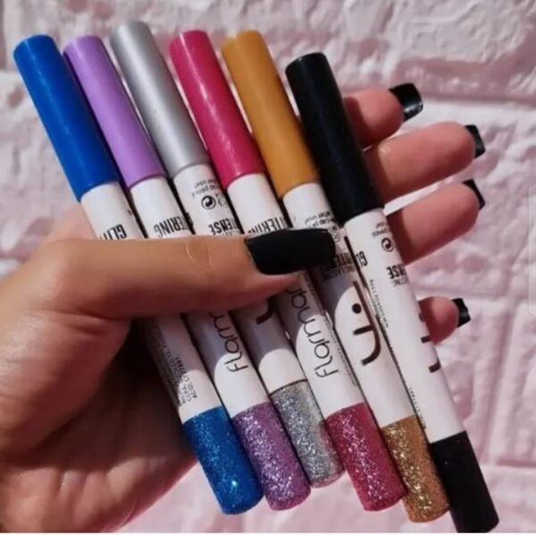6-in-1 Eye Pencil & Liquid Glitter Makeup Set – Vibrant Shades for Bold, Long-Lasting Eye Looks - Image 2