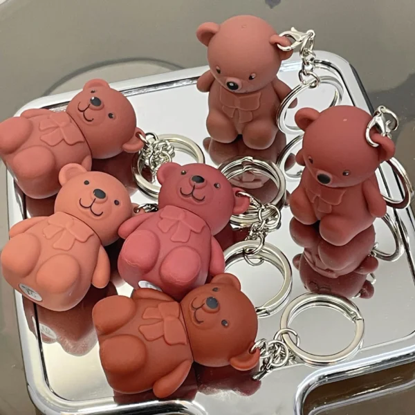 6-Piece Cute Bear Keychain Liquid Lipstick Set – Mist Matte Velvet Finish, Moisturizing Lip Stain, Waterproof & Long-Lasting Lip Gloss (6 Colors) - Image 7